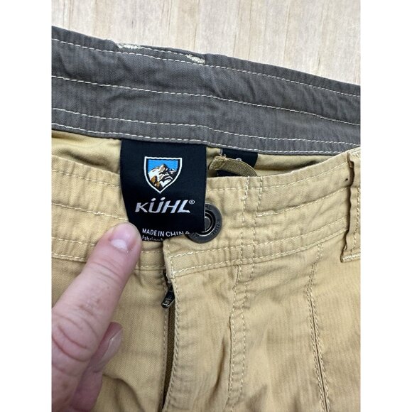 Kuhl Dry Capri Pants Women's Tan Floral Embroidered Mid 8 Hiking Outdoors - Picture 2 of 8